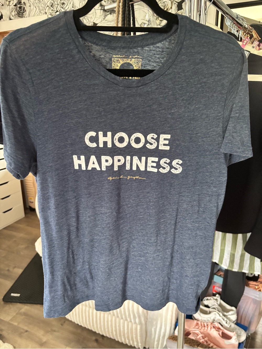 Spiritual Gangster Blue 'Choose Happiness' Graphic Tee